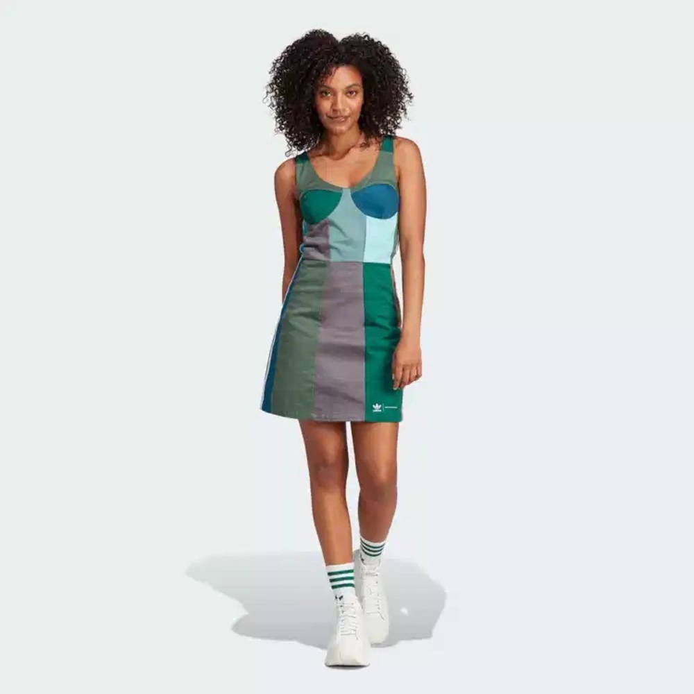 adidas Originals Colorblock Mini Dress - Blue, Green, Gray nwt!